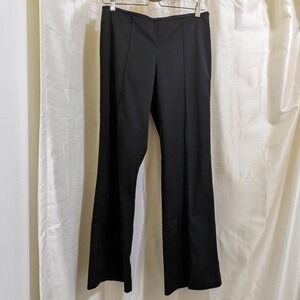 Bisou Bisou Michele Bohbot Black Seamed Flare Dress Pants Womens Size 8